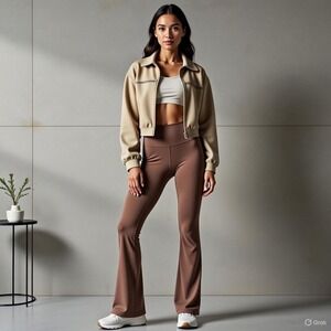 Lululemon Women's Athletic Casual  Leggings High Rise Brown Size 0 No Pockets